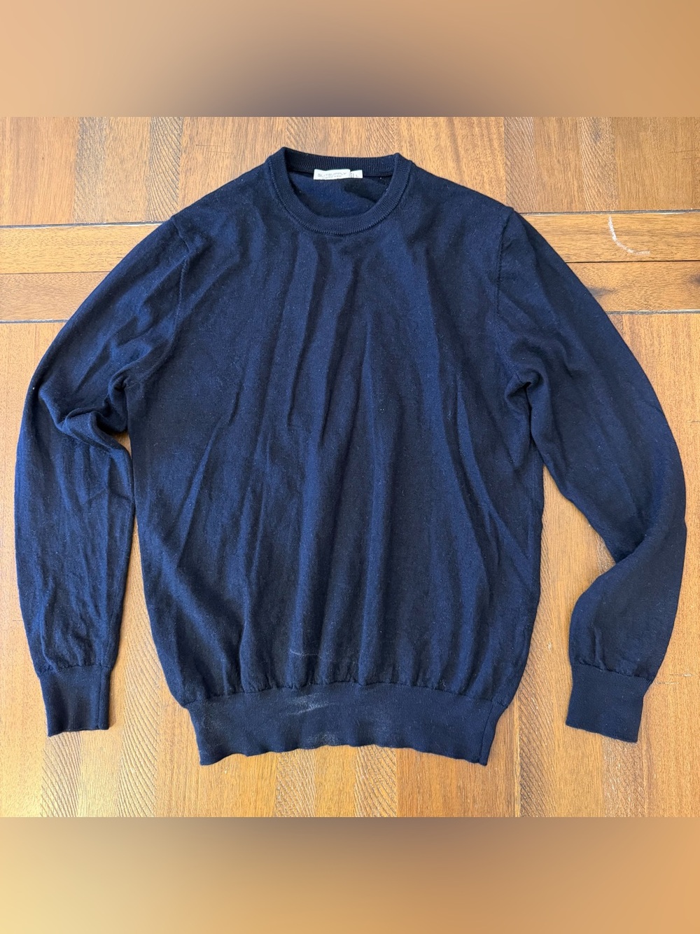 Suitsupply 100% Merino Wool Men’s Small Sweater Navy Jumper - Shrunk From Large